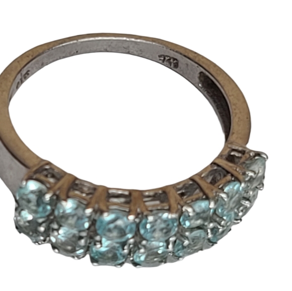 Crystal blue sterling silver ring - Picture 6 of 8